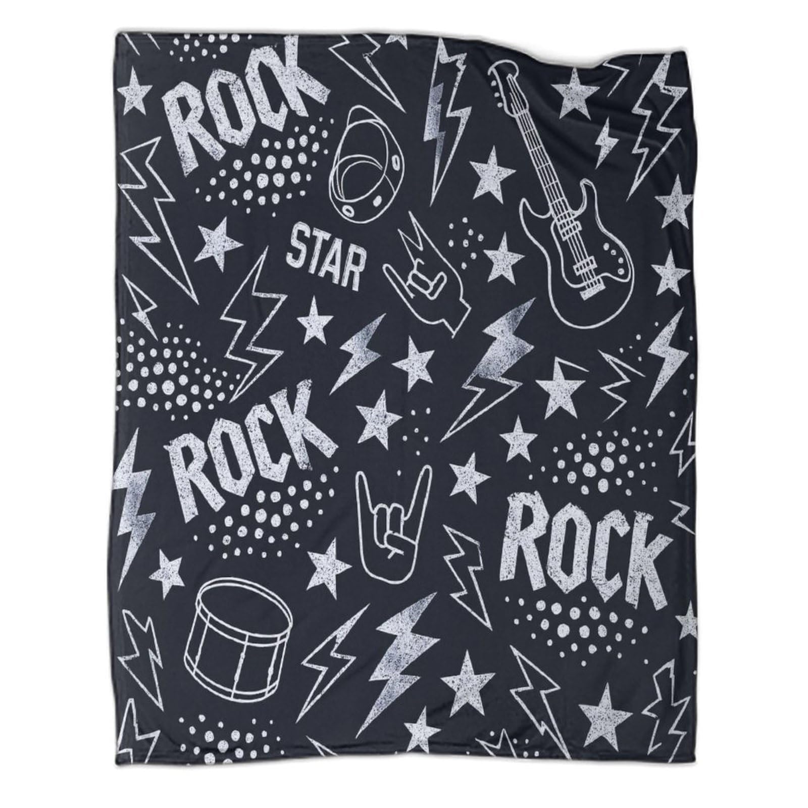 stampa 3D Rock music design coperta per aria condizionata microfibra biancheria da letto morbida coperta per estate leggera e anti-pilling per estate vintage rock poster 80×90inch(200x230cm)