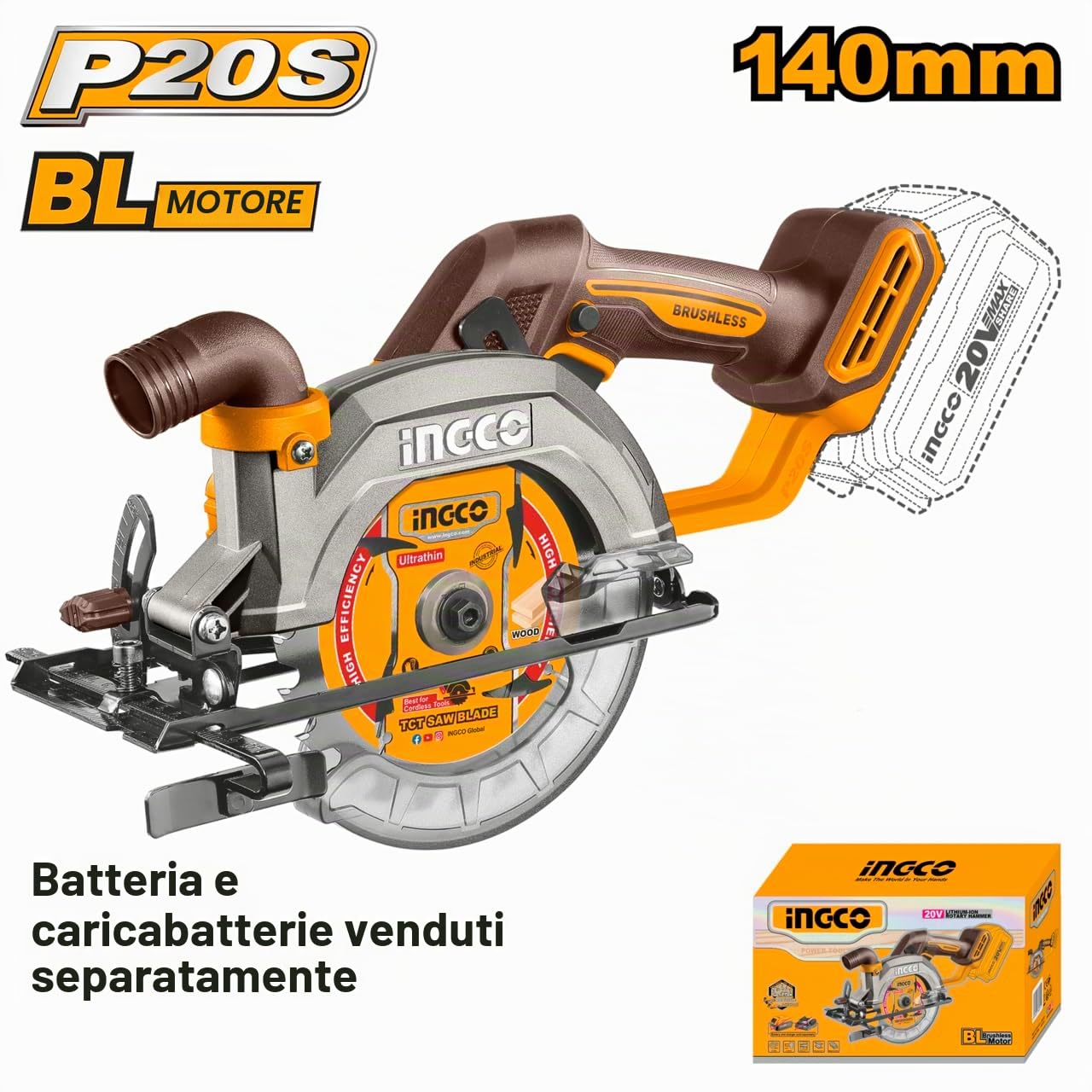 Ingco SEGA CIRCOLARE 20 V