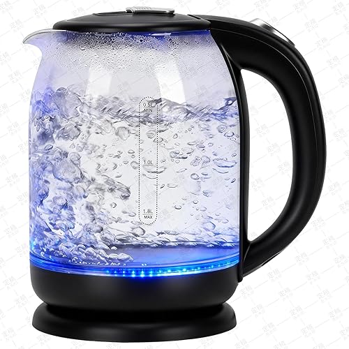 Miniatura 10 de Hervidor Eléctrico Doméstico, Todo Acero Inoxidable 304 y Sin Contacto con Plástico, Apagado Automático, Vidrio Borosilicato con Ebullición Visual,