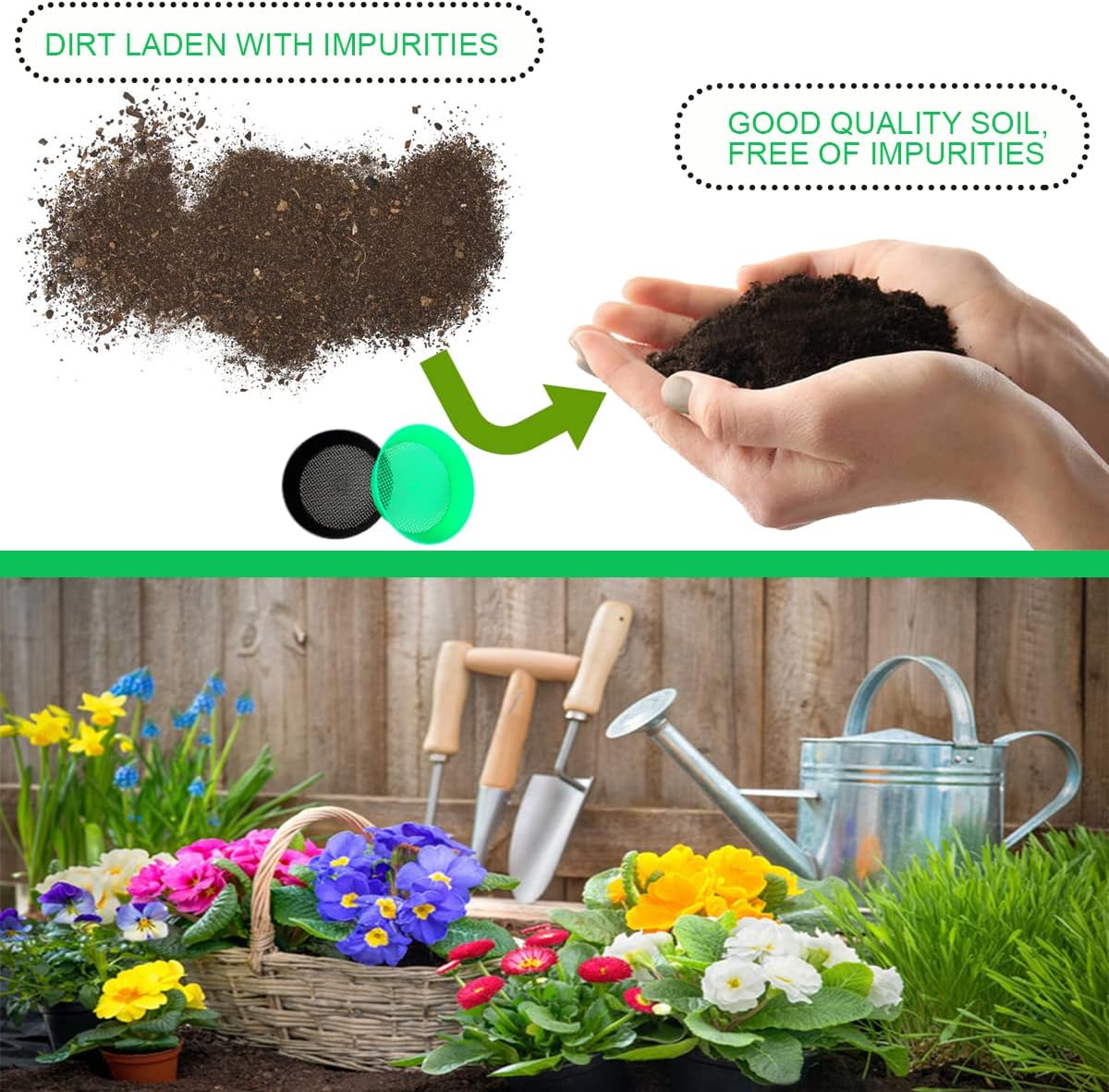 Buy 4Pcs Soil Sifter Garden Sieve Plastic Sand Sifter Set for Sieve