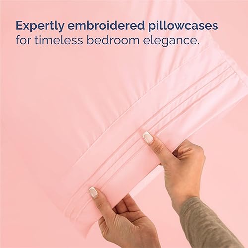 Vista 6 de Juego de sábanas de 5 piezas talla Split King, cómodas, transpirables y refrescantes, de hotel, unisex, con esquinas tipo bolsillos profundos, de 33