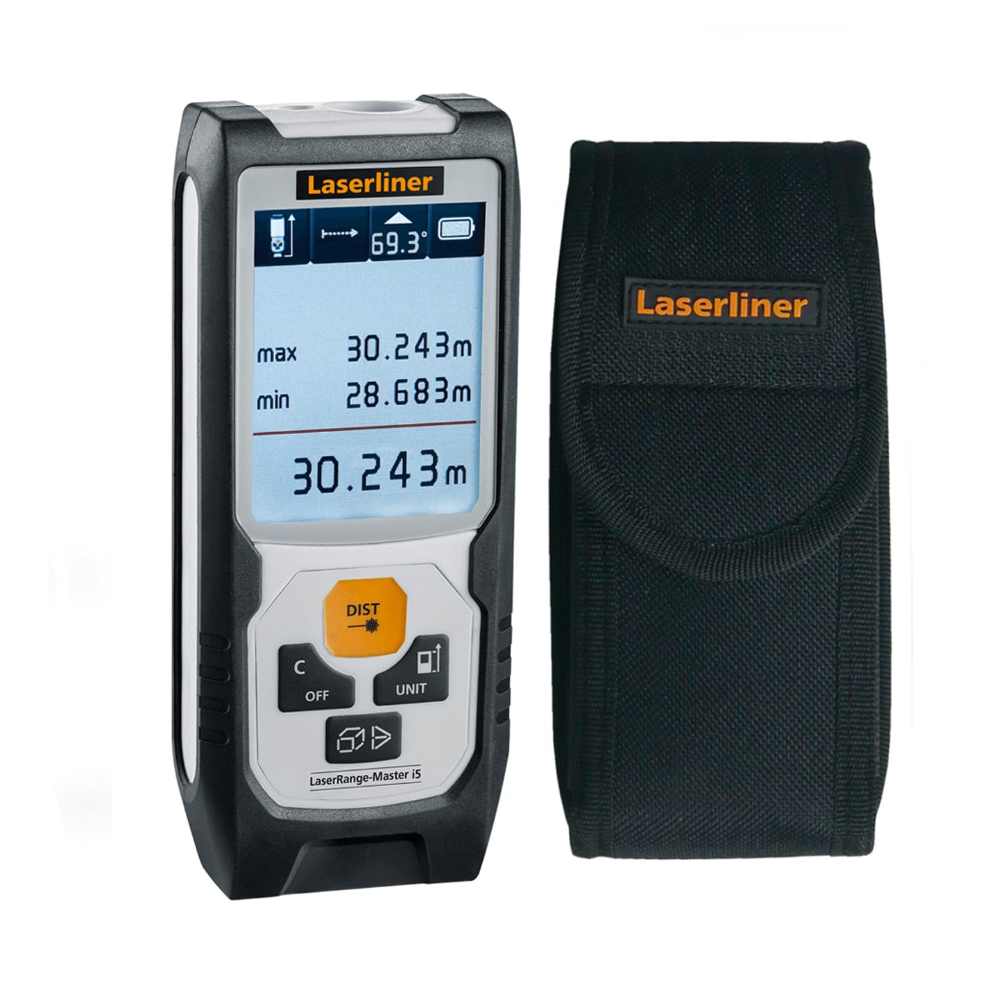 Laserliner Télémètre Laser LaserRange-Master i5 | appareil de mesure numérique avec une portée de 50 m, plans de mesure commutables, mesure de surface et de volume
