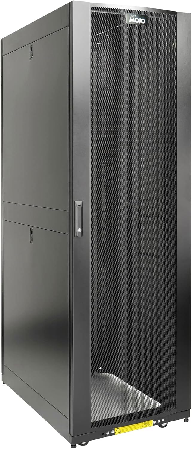 Tecmojo 42U Server Rack Cabinet - PRE-Assembled 24inch Width 43inch Depth IT Network Equipment Cabinet Rack Enclosure with Casters - 3000lbs Weight Capacity