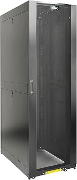 Tecmojo 42U Server Rack Cabinet - PRE-Assembled 24inch Width 48inch Depth IT Network Equipment Cabinet Rack Enclosure with Casters - 3000lbs Weight Capacity06Black