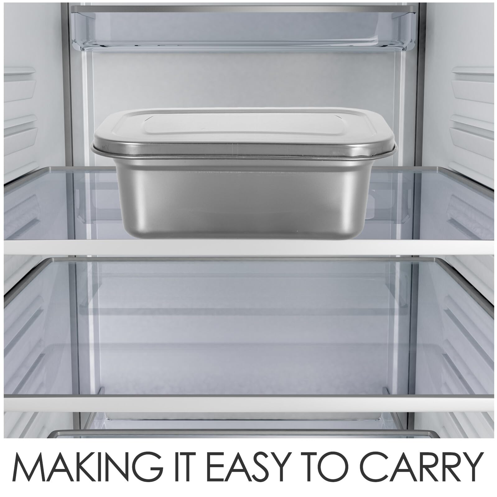 Contenitori Gelato Acciaio Inox 2 Pezzi 1, 2 l con Coperchi