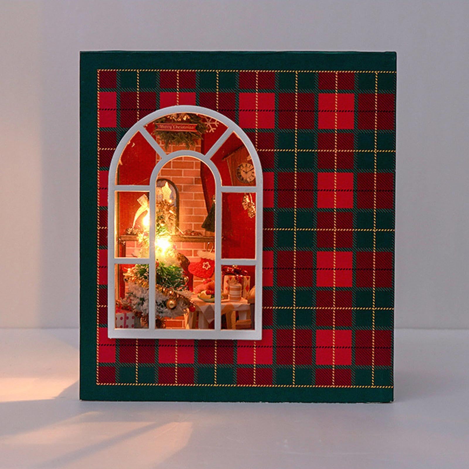 Kit Casa Fai da Te Albero di Natale in Legno con Luce LED Decorazione