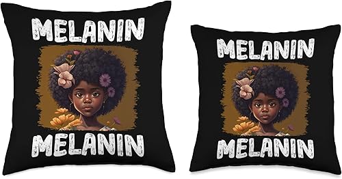 Miniatura 3 de Black History Month Pride African Black Afro Co Cute Melanin Afro Natural Hair Queen Black Girl Magic Pride Throw Pillow 18x18 Multicolor