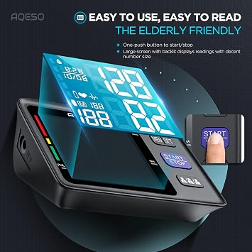 Blood Pressure Machine Upper Arm, 3 Size Cuffs, S, M/L and XL, Small 7-9, Medium/Large 9-17 and Extra Large Cuff 13-21, Accurate Automatic Digital BP Monitor, Large Backlit LCD, 3-User 1500 MEM