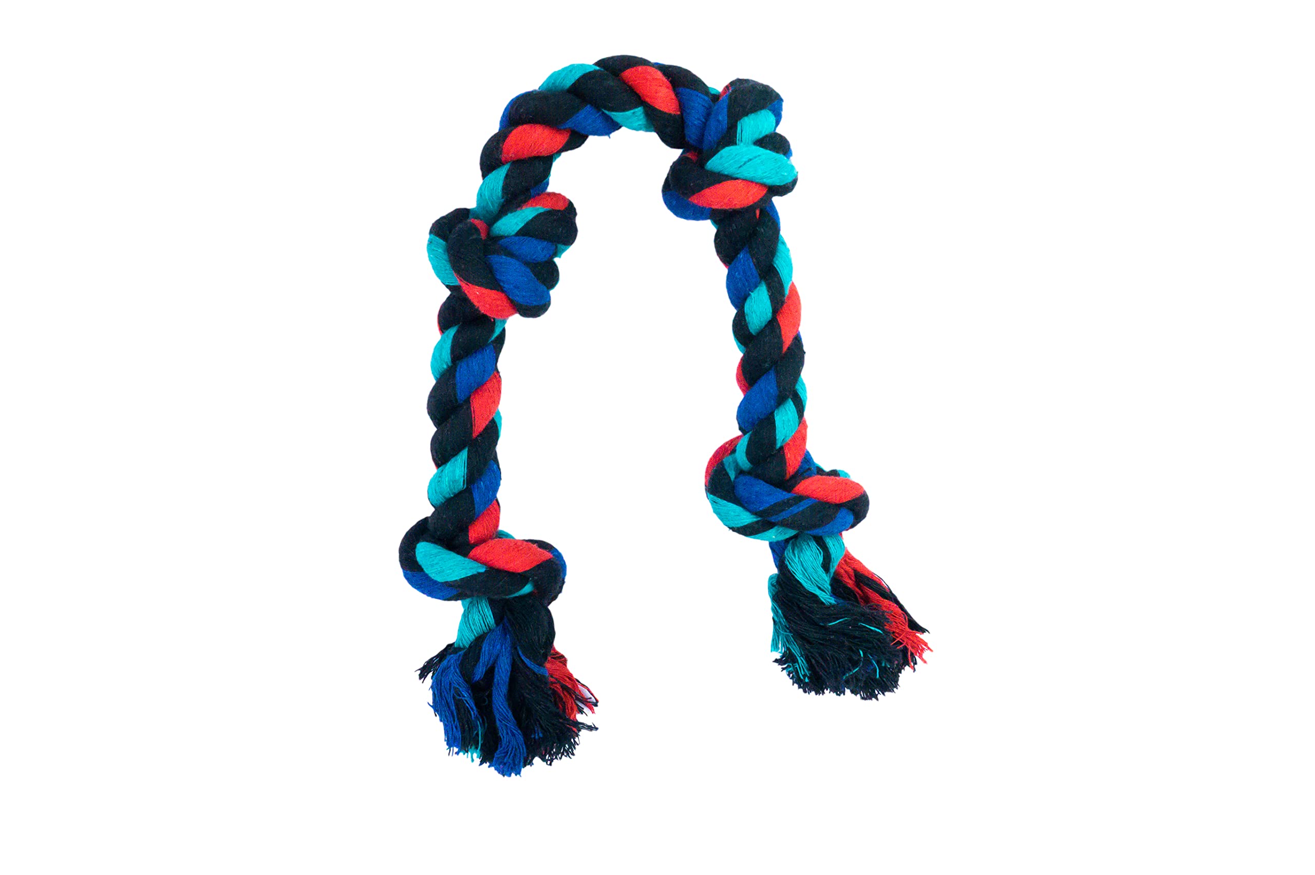 The Woof Company 4 Knot Cotton Rope Chewing Toy for Dogs, Pets and Puppies, Size 22" Inch, 18MM (Blue & Red) (B09FGD3Z1S) Amazon Price History, Amazon Price Tracker