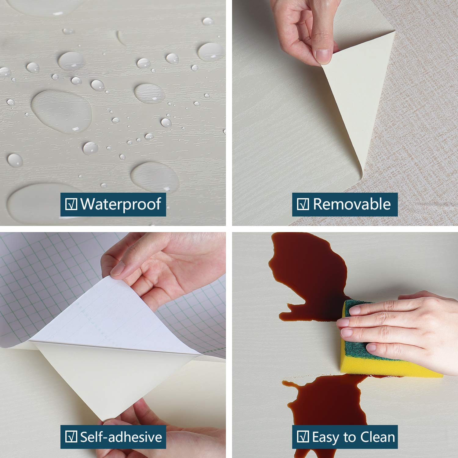 VEELIKE Papier Peint Bois Épaissir Papier Adhesif Pour Euble Stickers Effet Bois Vinyle Adhesif