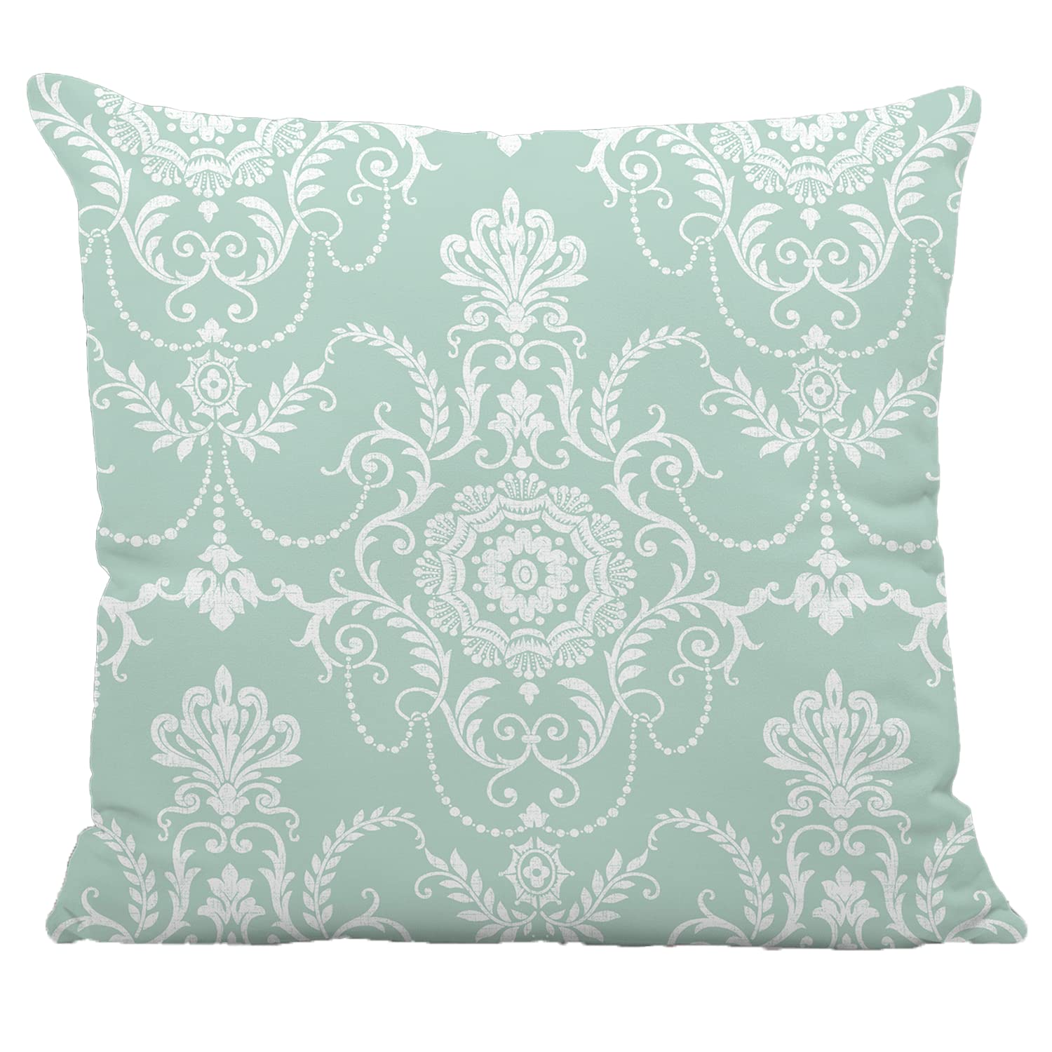 NightComfort 100% Cotton Cushion Cover Luxury Designer Indoor & Outdoor use - Baroque Damask Light Blue - Sofas, Living Room, Bedroom, Rattan Garden Furniture Sets, Chairs, Bench (45x45cm)- Pack of 2 โ image 1