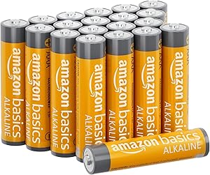 Amazon Basics 20 Pack AAA High-Performance Alkaline Batteries, 10-Year Shelf Life, Easy to Open Value Pack