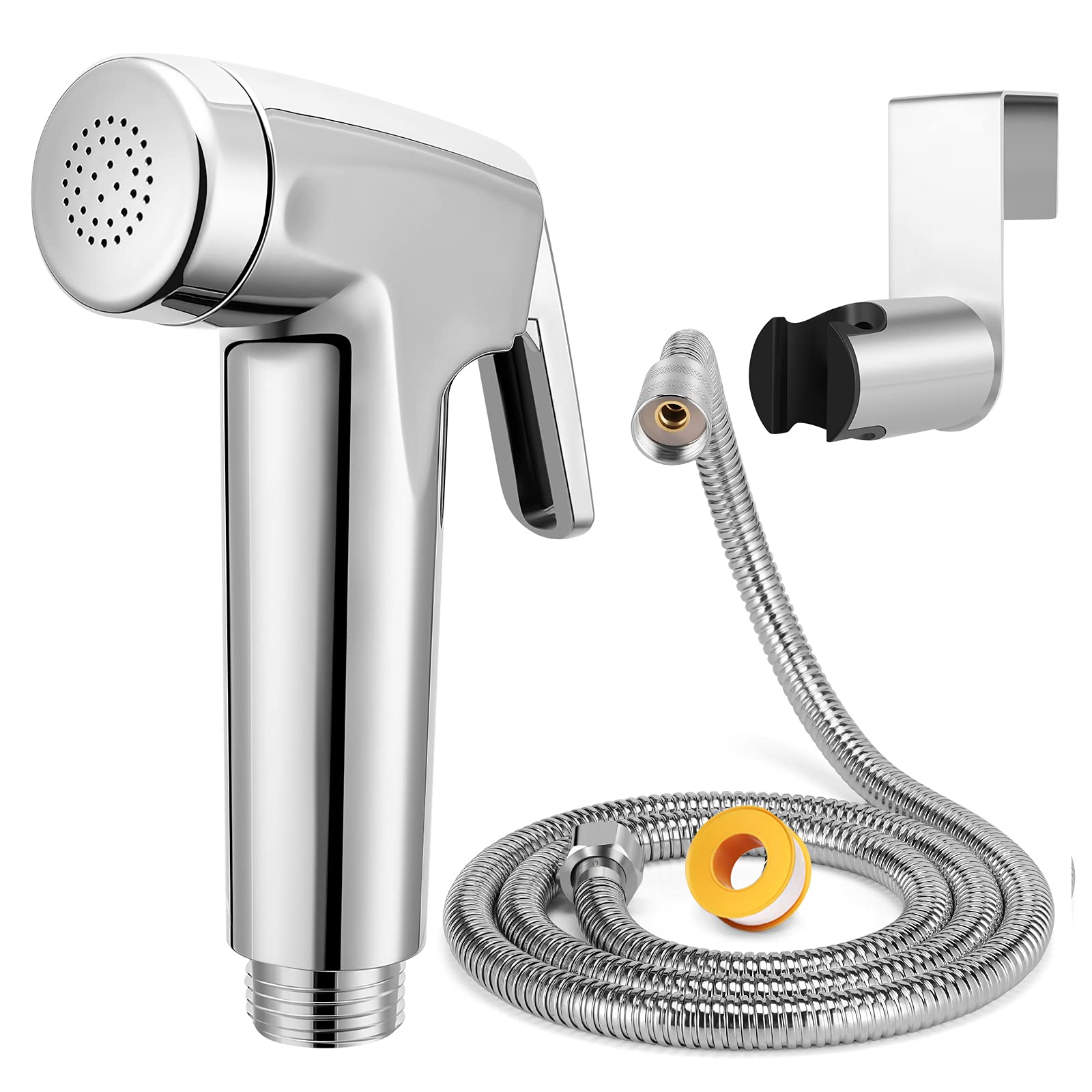 Boonny Handheld Bidet Sprayer for Toilet and Bathroom - Cloth Diaper Jet Spray Set With 3 Nozzles, Hose, and Holder