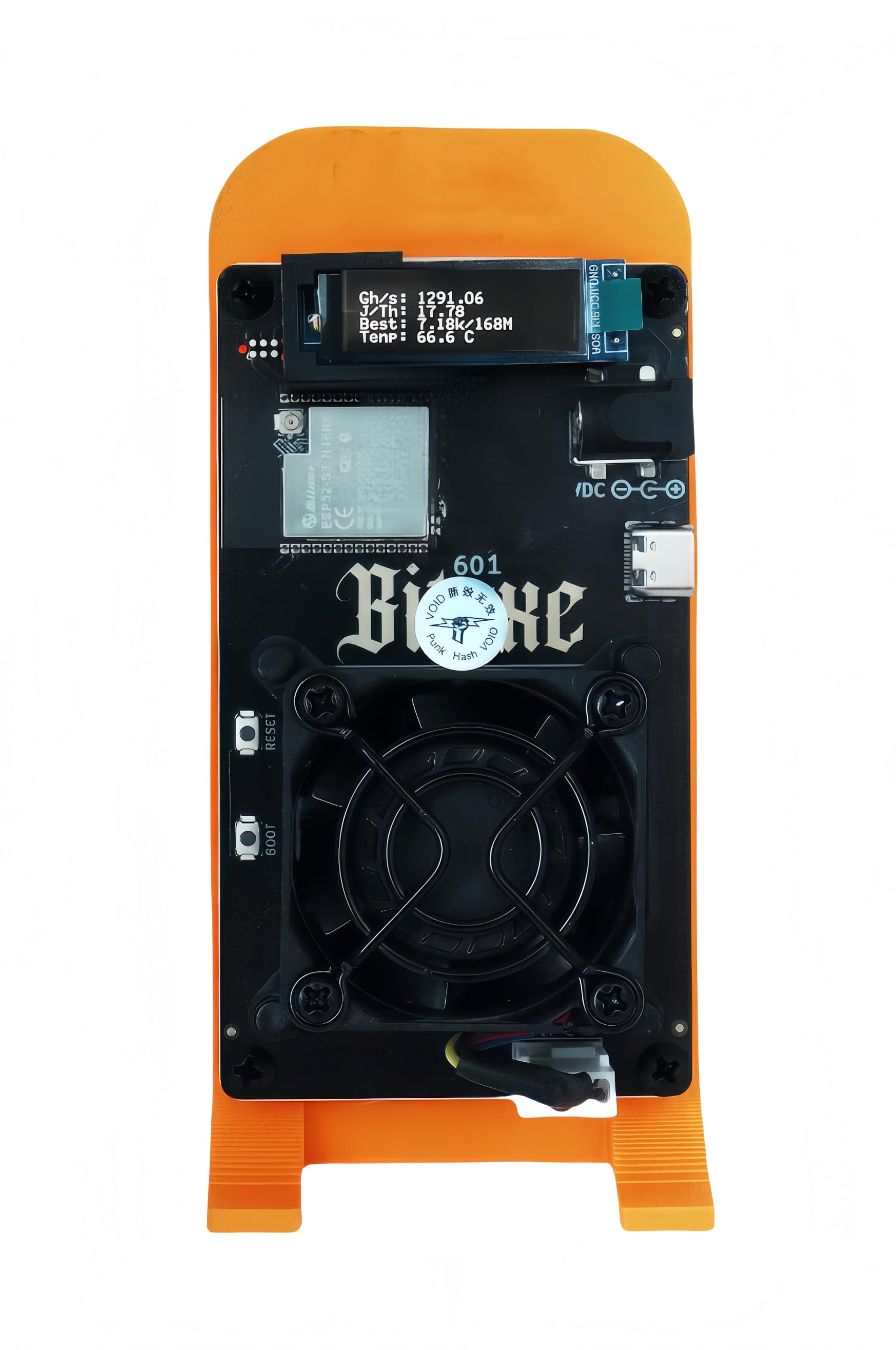 Bitcions Miner Bitaxe Gamma 601 BM1370 Asic Solo Miner-1.2TH/S-18W/TH Open-Source System 2.4G WiFi Household Low Noise Easy to Operate and Lucky Cryptocurrency Mining Machine.