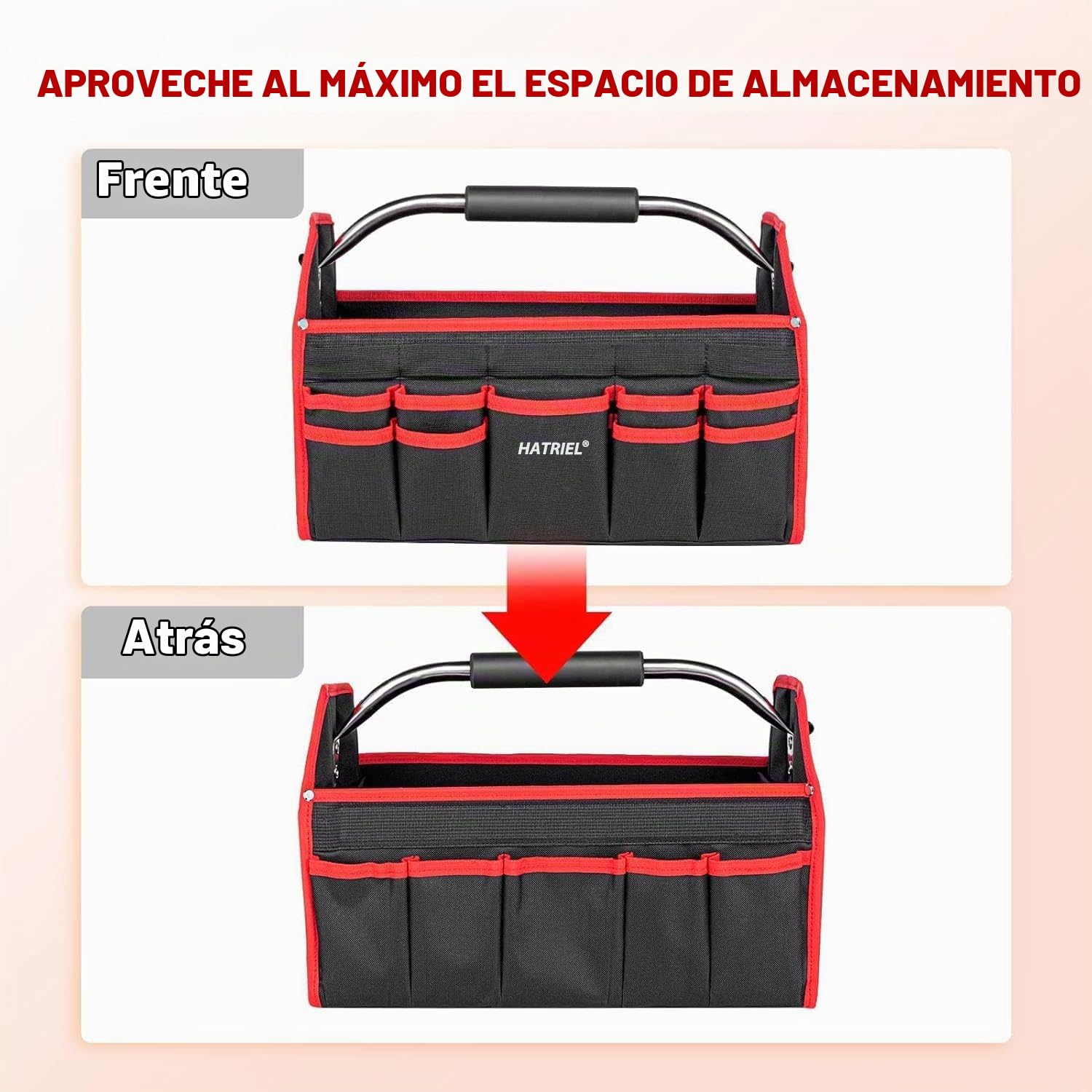 Bolsa de herramienta impermeable vacía, plegable grande, caja de herramienta con correa de hombro ajustable y asa de transporte, para uso doméstico, electricista