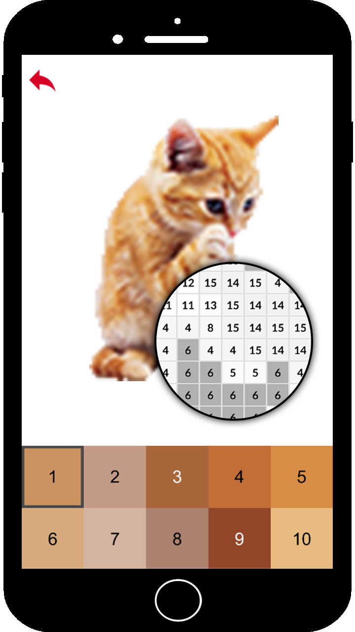 Cute Cats Color by Numbers Free No Draw Color by Numbers Game for