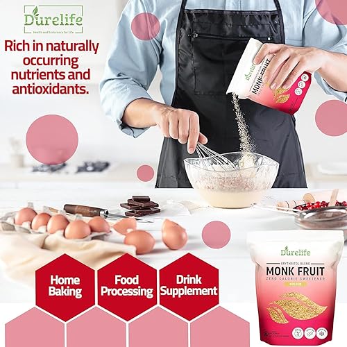 Miniatura 4 de Durelife Edulcorante de frutas Golden Monk de 5 libras tamaño a granel reemplazo de azúcar 11 apto para dieta cetogénica sustituto del azúcar cero