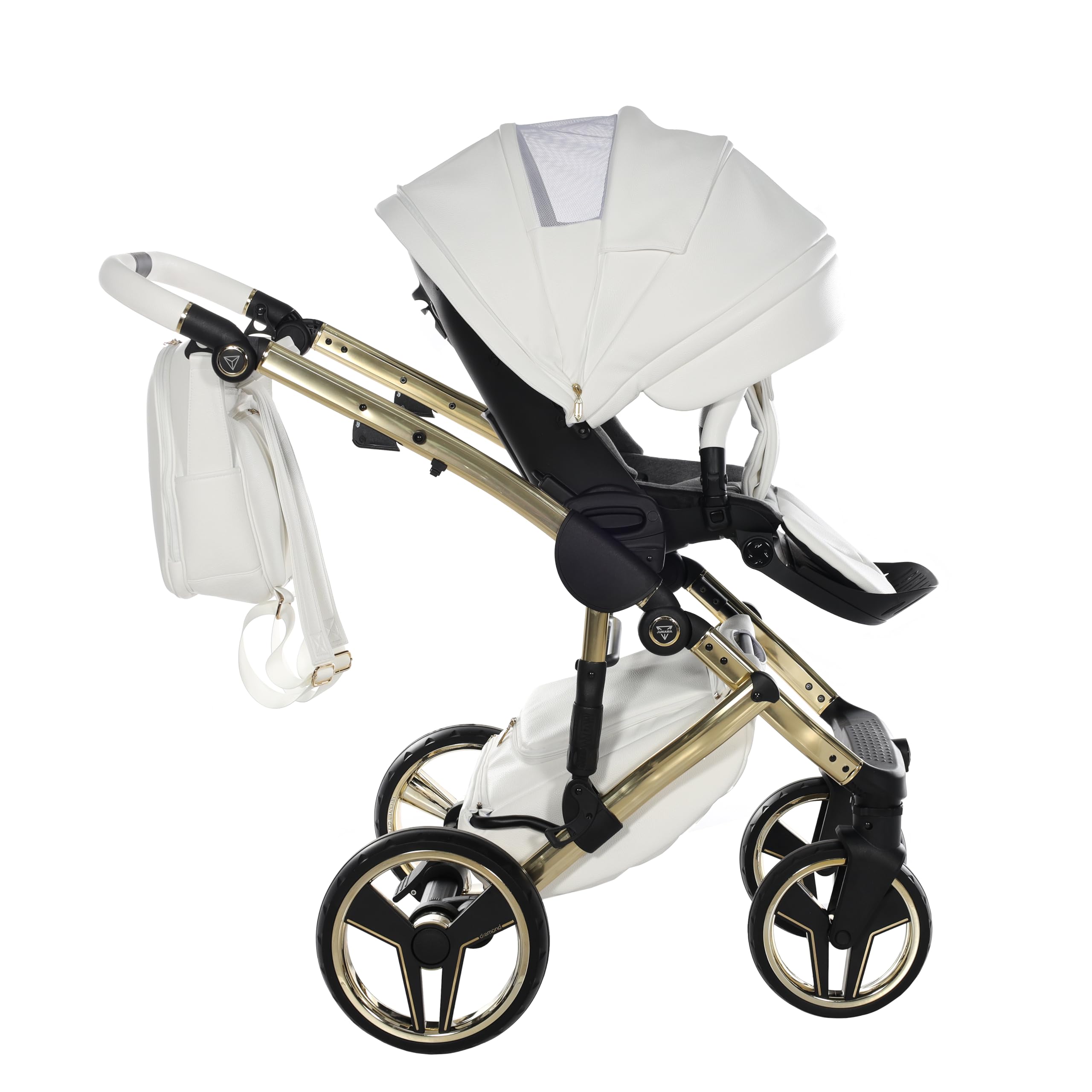 Junama Passeggino TRIO Hand Craft 08 Bianco e Oro - 2in1 3in1 4in1 + ombrellino (2 in 1)