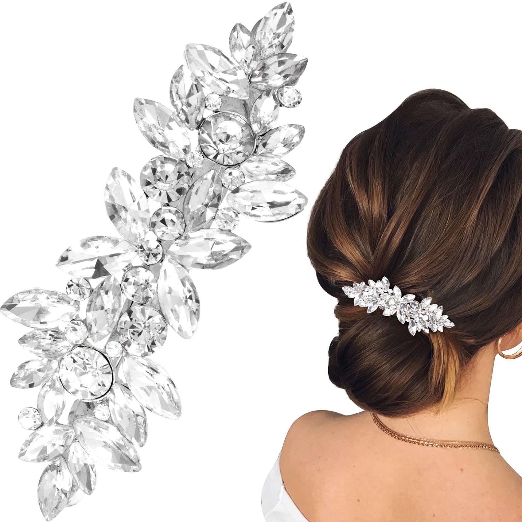 Amazon.com : ANCIRS Rhinestone Hair Clips, Crystal Hair Clip  display picture 1