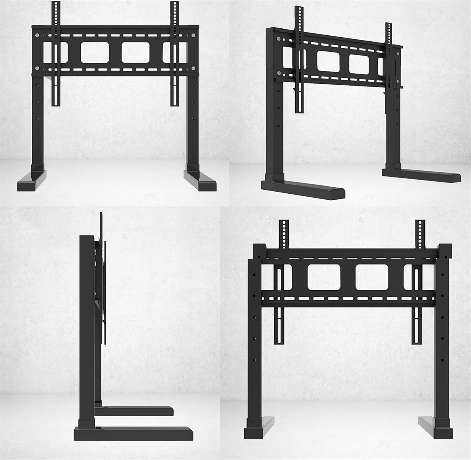 Soporte de Mesa Negro Ajustable para televisores de 65" Soporte para Sala de Estar, Dormitorio y Estudio Opciones de Altura versátiles para una visualización óptima