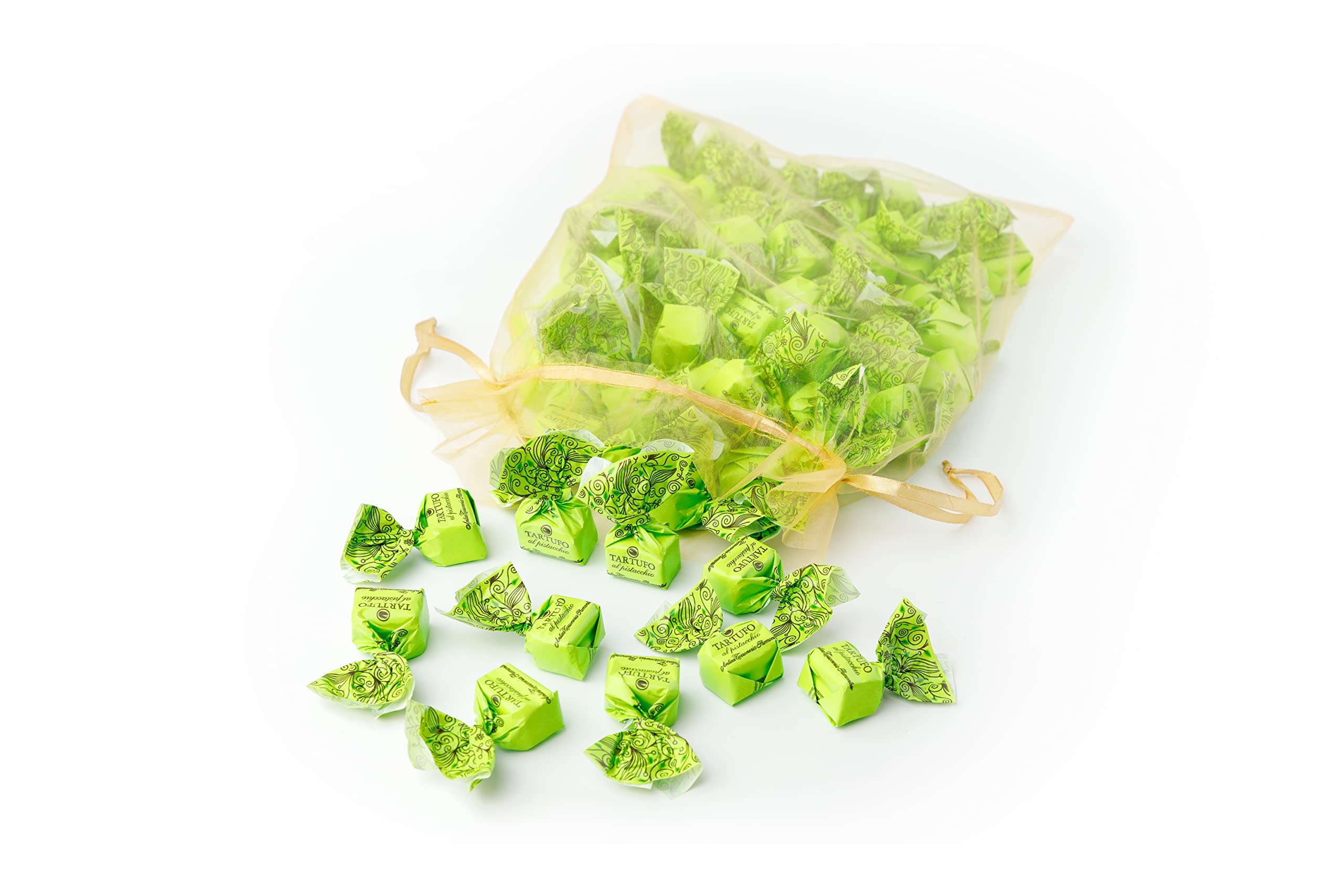GUSTONE. Tartufino dolce al pistacchio (Pistazie) 140 Stück 1kg | 32% Kakao, glutenfrei, Trüffel-Praline, Trüffelpraline, italienische Confiserie-Tradition, einfach lecker