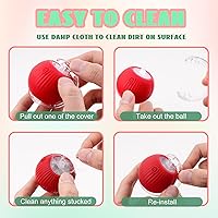 Vista 6 de Juguetes interactivos para gatos de interior, juguete automático para gatos con cola de malla elástica, bola rodante eléctrica en alfombra, gato que