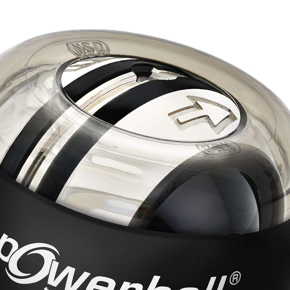 Powerball Autostart Core, gyroskopischer Handtrainer mit Metallrotor inkl. Aufziehmechanik, transparent-grau, das Original von Kernpower