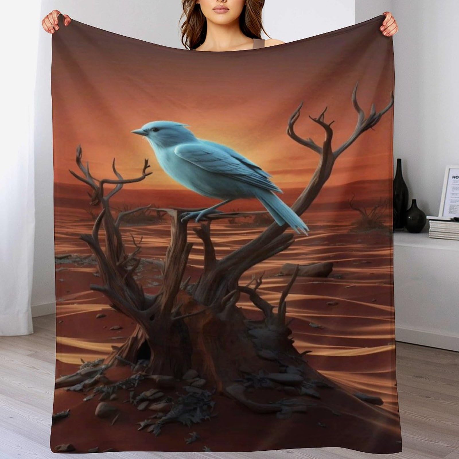 Couverture oiseauie motif imprimé, le cadeau parfait pour garçons