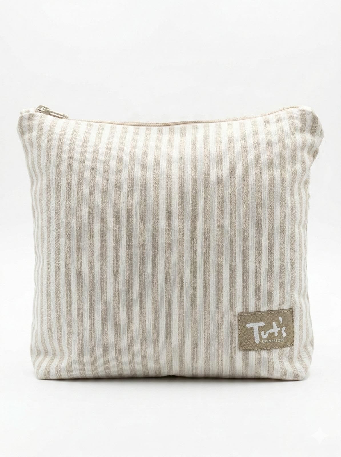 Tut's Almohada de Viaje, Almohada Bandolera Firme, Transpirable y Lavable, Cojín Cervical y Lumbar, Apoyo de Brazos, Adaptable y Regulable – Negro, Beige y Celeste – Fabricado en España (Beige)
