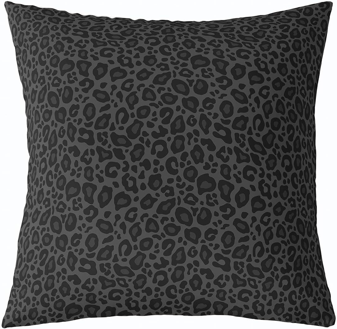 African Cheetah Wildlife Double Sides Print Pillow Cover,Leopard Print Pillowcase Soft Square Cushion Case 24"x 24",Gray Wild Animal Skin Throw Pillow Covers for Living Room Decor