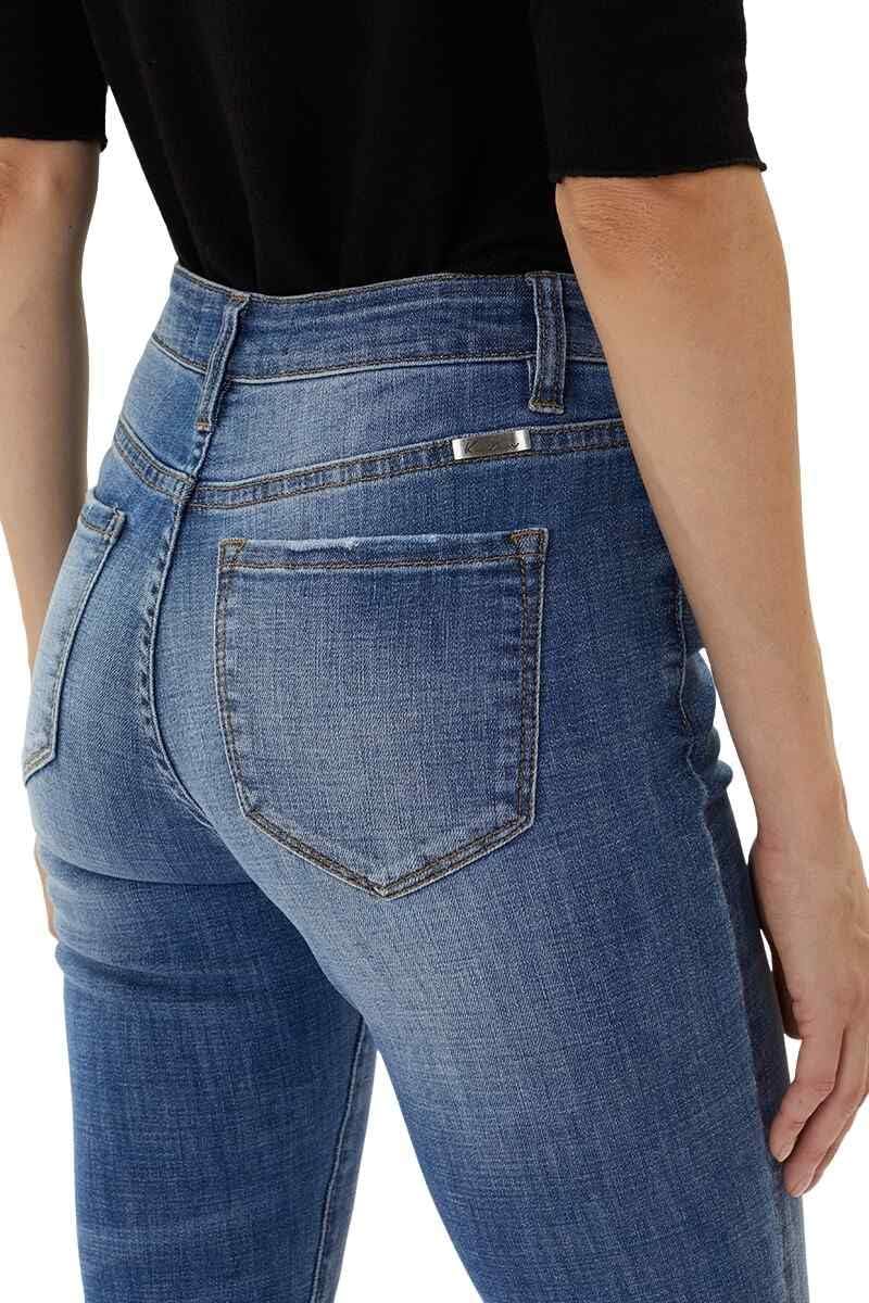 Kan Can Women's Mid Rise Distressed Ankle Skinny Jeans (M, 1/24)