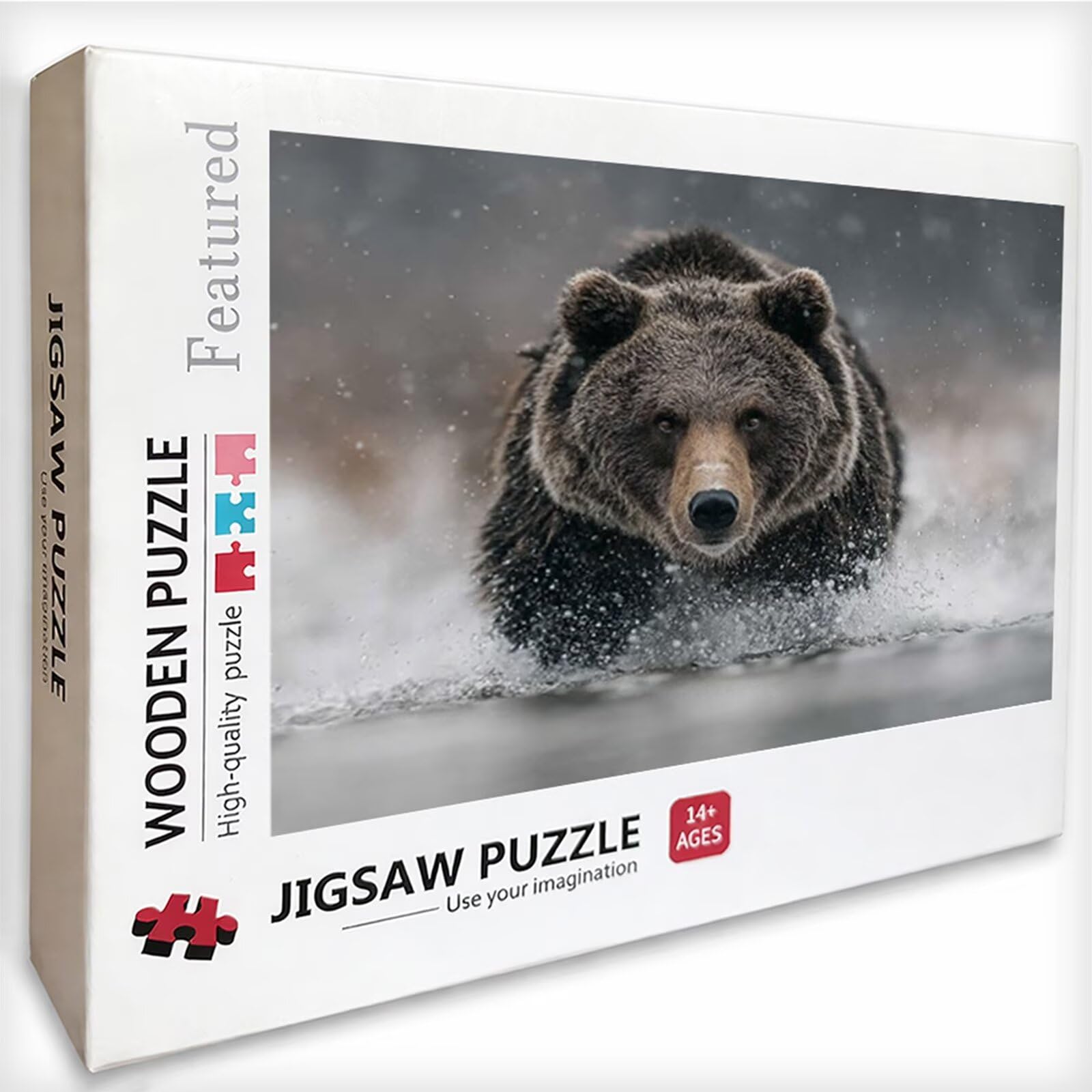 Drewniany niedźwiedź Puzzle 5000 sztuk, Puzzle dla dorosłych z pudełkiem 156 x 105 cm, łamigłówki, dla mężczyzn kobiet nastolatek, kreatywne gry logiczne, dekoracja domu prezent, 0-8065