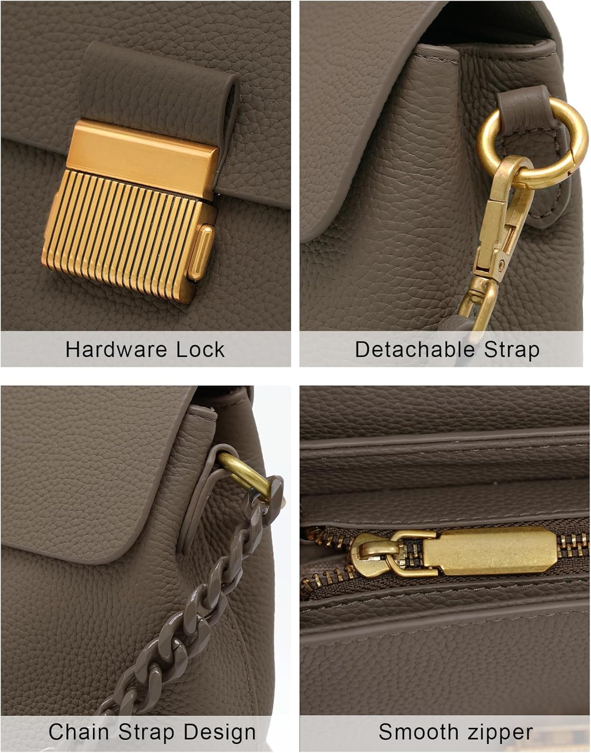 Genuine Leather Top Handle Handbag for Women Leather Crossbody Bag with Adjustable Strap Trendy Women Shoulder Bag - Image 5