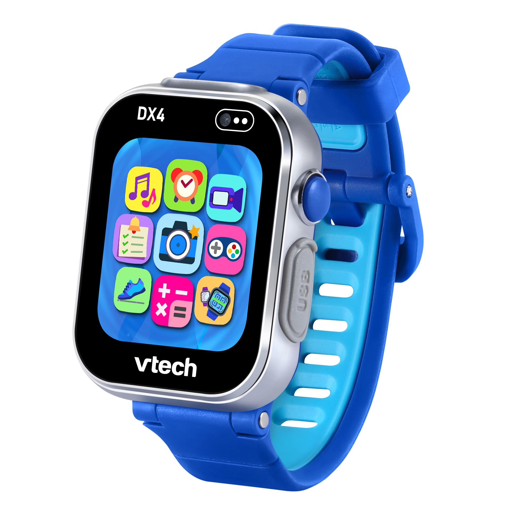 VTech KidiZoom DX4 Smartwatch Blu Doppia Fotocamera per Fotografie e Selfie Gioco Pedometro Schermo Verticale Colore Lettore Musicale Versione ESP