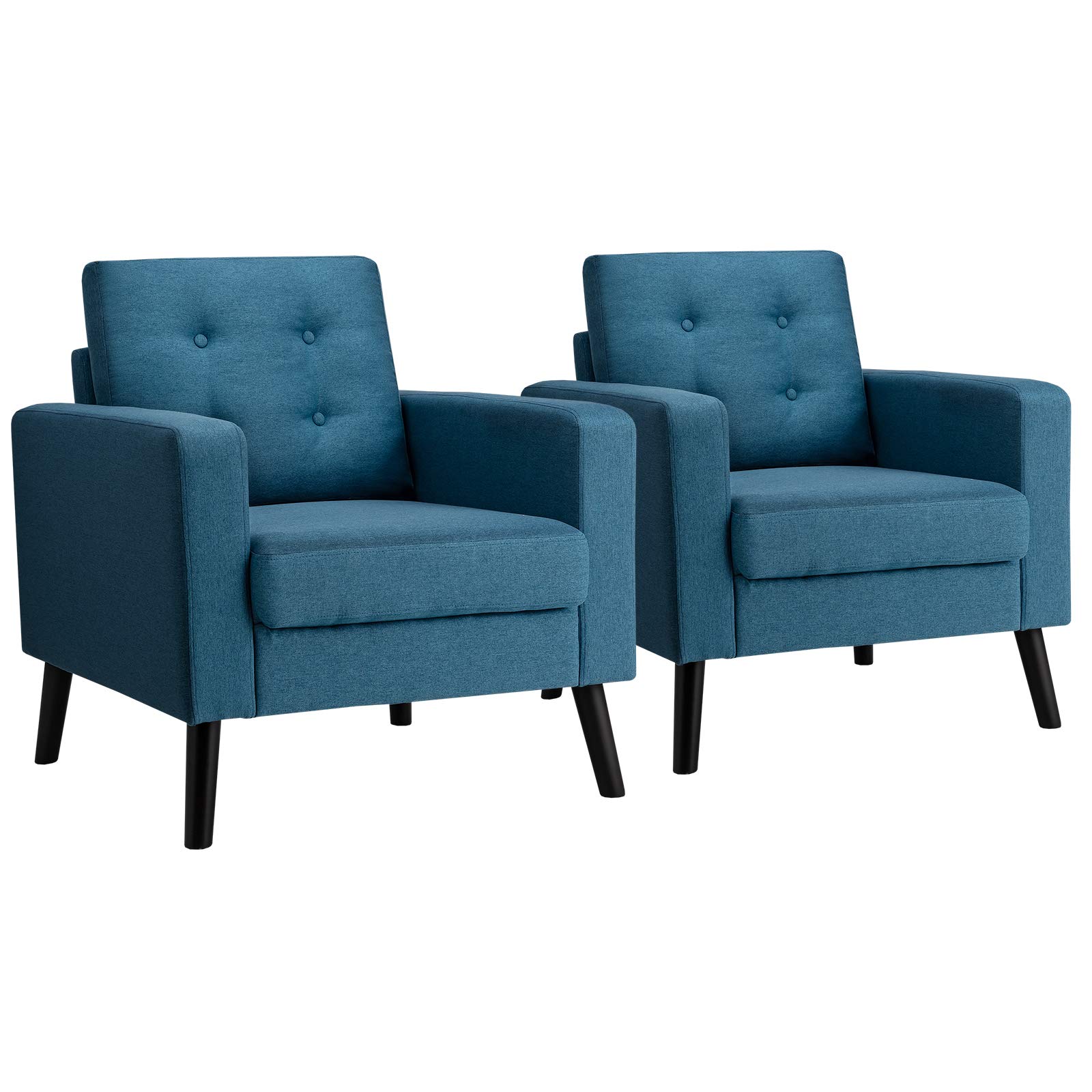 Giantex Set of 2 Modern Accent Chair, MidCentury Upholstered Armchair