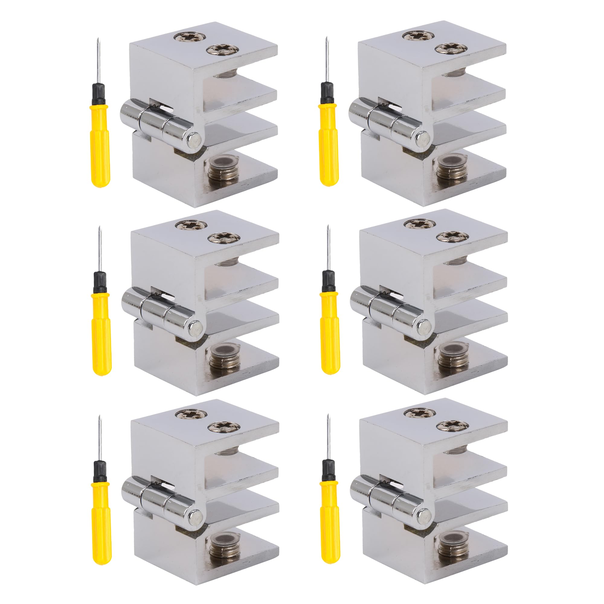 Charnière double en verre 180° RDEXP pour porte de douche de 5 à 8 mm (lot de 6)