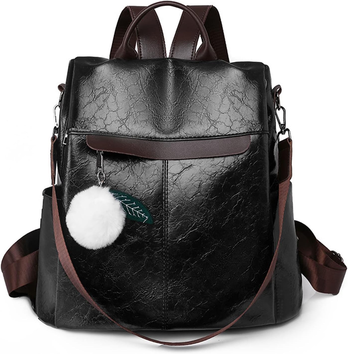 Multipurpose Oxford/PU Leather Women Anti Theft Backpack