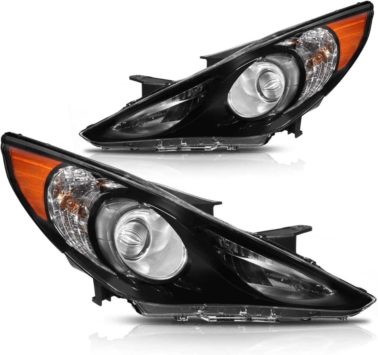 ECCPP Headlight Assembly For Hyundai Sonata 2011-2014 Driver and Passenger Side Headlamps