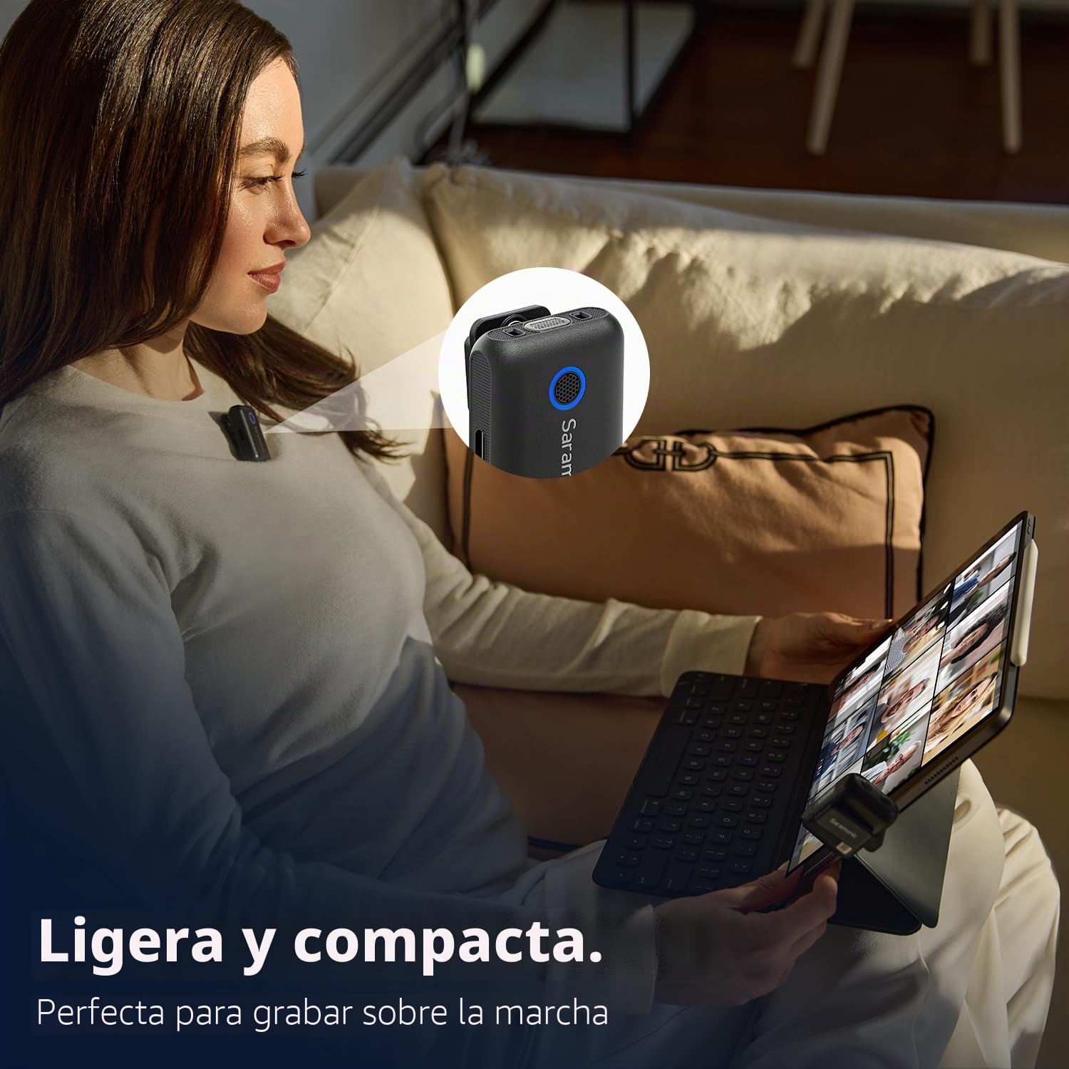 Saramonic BLINK500B2+ - Micrófono Lavalier inalámbrico para iPhone Android Tipo C, cámara de teléfono Inteligente, Alcance de 522 pies, duración de la batería de 20 Horas, micrófono de Solapa