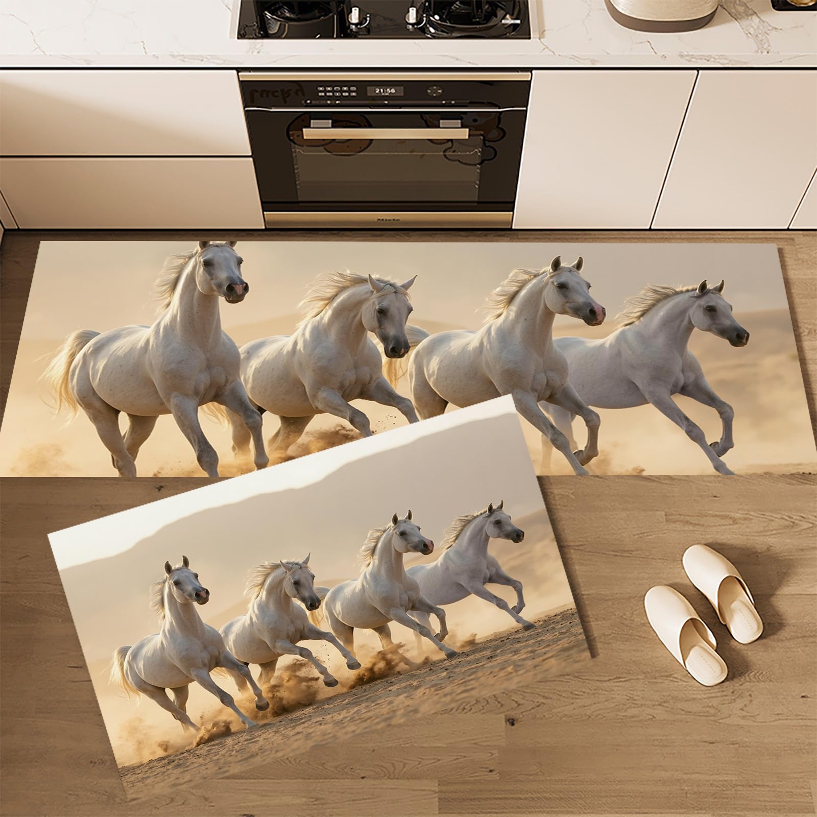 Tapis de cuisine motif cheval au galop pour décorer votre couloir et entrée