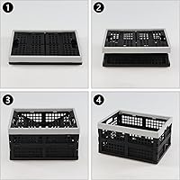 Vista 4 de Gainhope - Paquete de 3 cajas plegables de plástico de 15 L, cajas plegables apilables