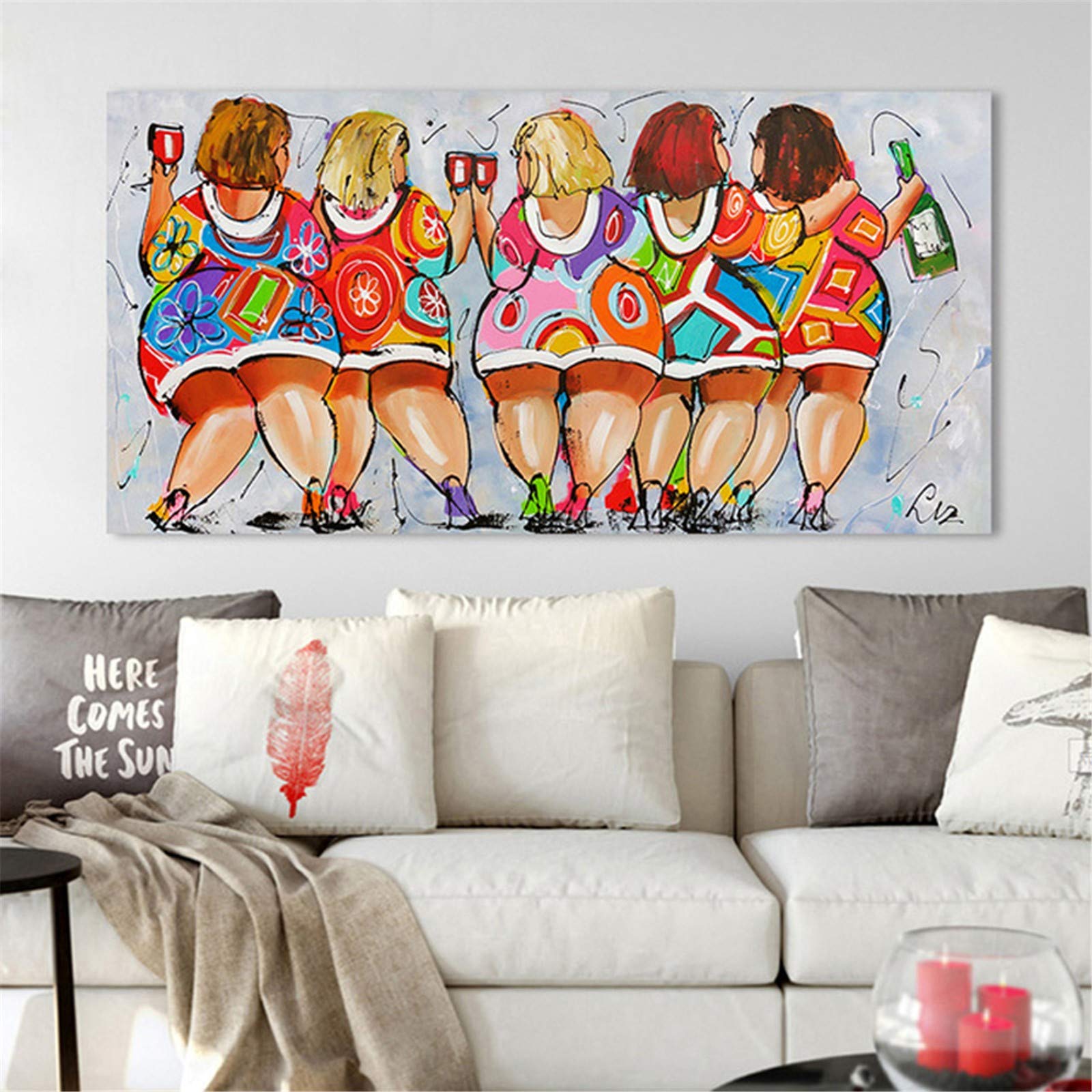 Broderie diamant femme dessin animé kit complet grand format pour décorer une grande pièce