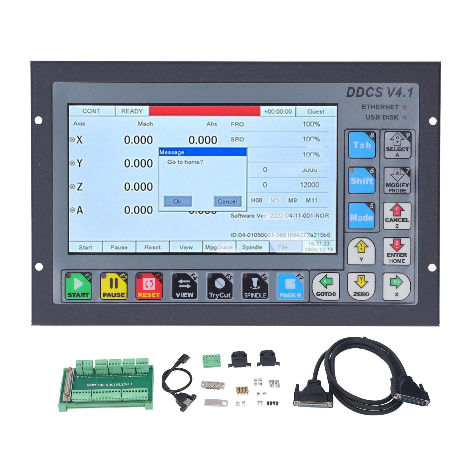 Sensore Di Movimento Controller CNC Offline 4 Assi DDCSV3.1 - Con Schermo 5 E Volantino MPG, Standalone Volante Direct Drive