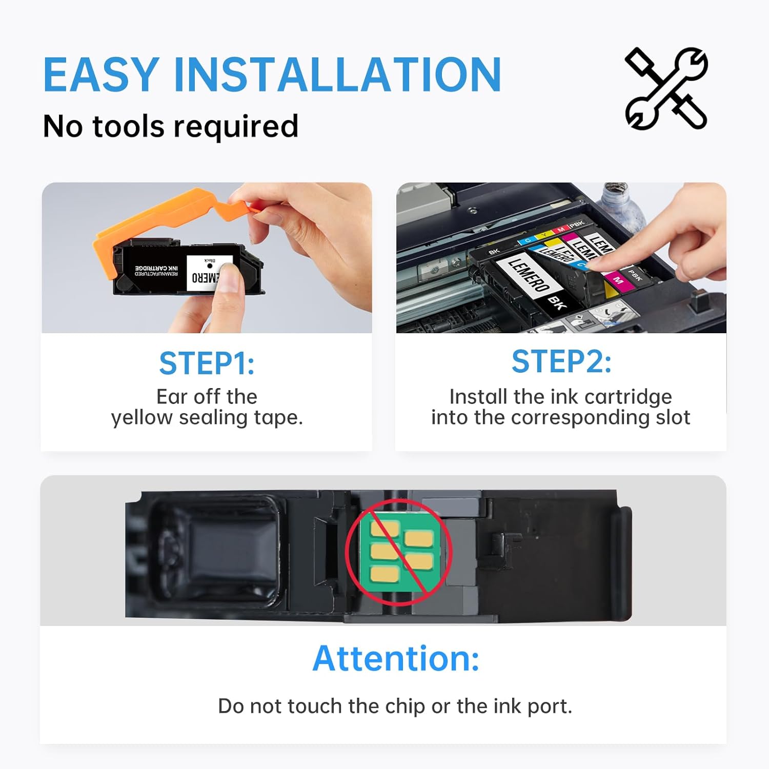 LEMERO 5 Pack Remanufactured Replacement for Epson 410 Ink Cartridges to use with Expression XP-7100 XP-640 XP-830 XP-630 XP-530 XP-635 Printer Replacement for 410XL Ink Cartridge