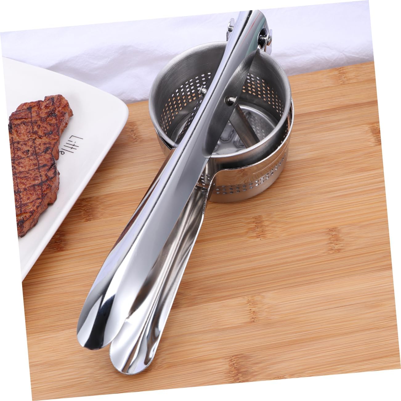 Ciieeo Stainless Steel Potato Ricer and Fruit Squeezer Heavy Duty Manual Masher Tool for Potatoes Vegetables and Fruits for Home Cooking and Food Preparation