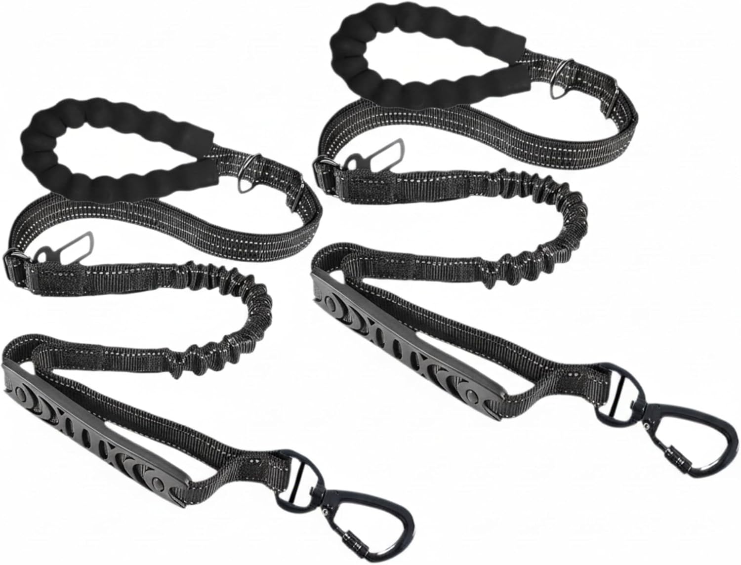 2 Pack Bungee Leash for Large Dogs That Pull, No Pull Shock Absorbing Dog Leash, Heavy Duty 6FT Tangle-Free Training Lead up to 110lbs