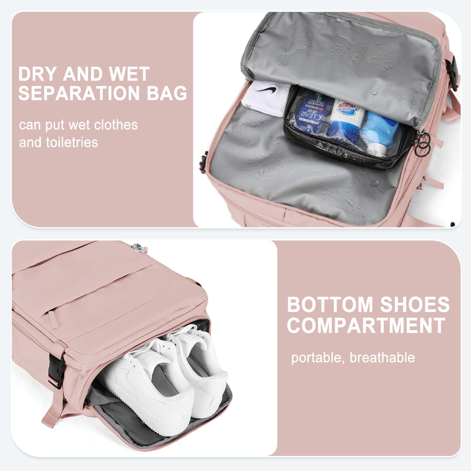 HPLQQ Zaino Bagaglio a Mano Ryanair 40x20x25 Zaino Aereo Borse da Cabina per Easyjet 45x36x20 Zaino da Viaggio donna, Borsa da Viaggio aereo Impermeabile Zaino Casual Porta PC