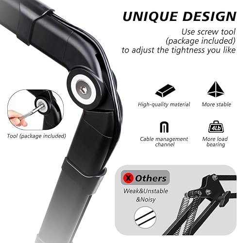 Miniatura 3 de SUNMON - Brazo de brazo de brazo de micrófono con tubo de extensión brazo de brazo de micrófono compatible con HyperX QuadCast brazo de micrófono de