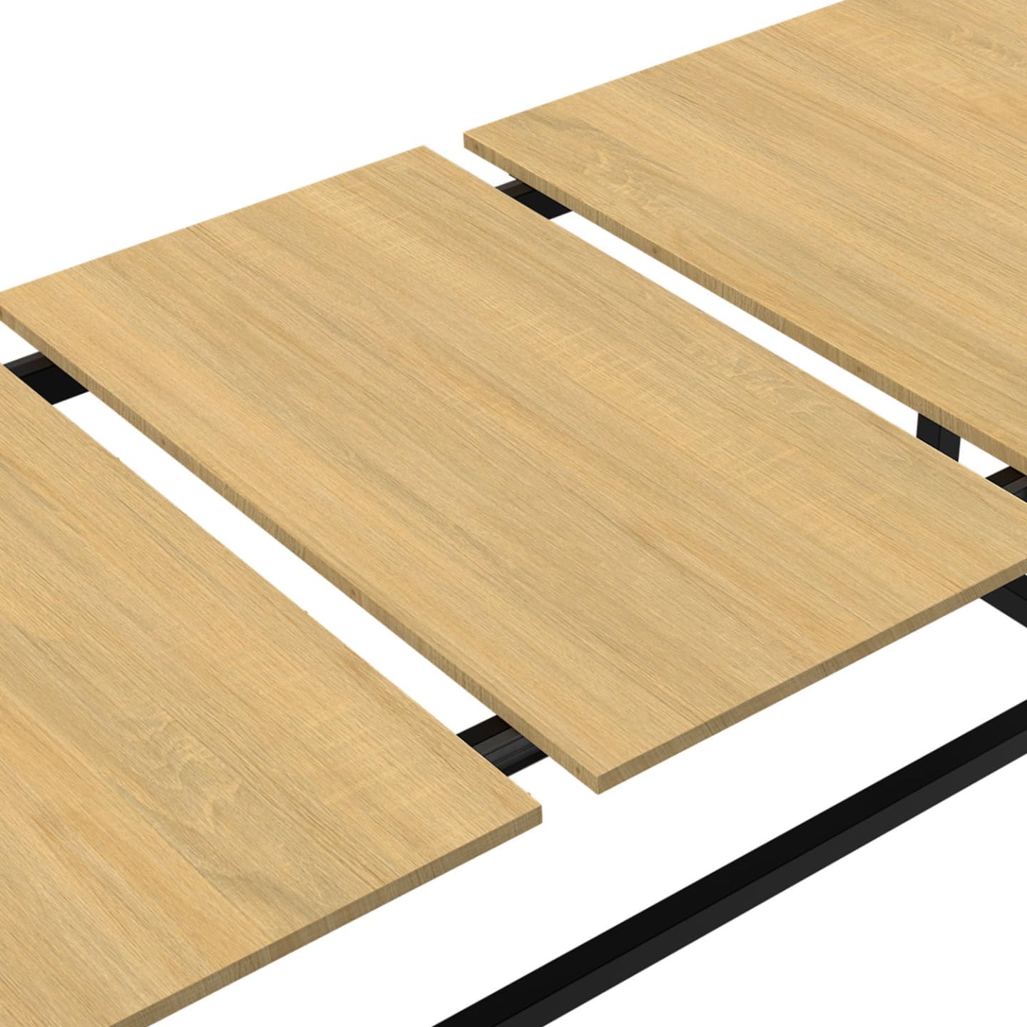 IDMarket – Mesa de comedor extensible rectangular Detroit 8-12 personas, diseño industrial 200-250 cm