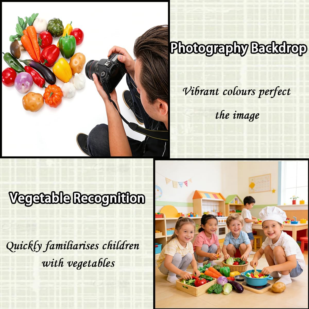 Fake Vegetables Set 20 Pieces,20 Kinds Realistic Plastic Vegetables,Artificial Fruits Model for Decoration,Fake Vegetable for Home Decor, Kitchen Styling, Parties,and Festivals Photo Props